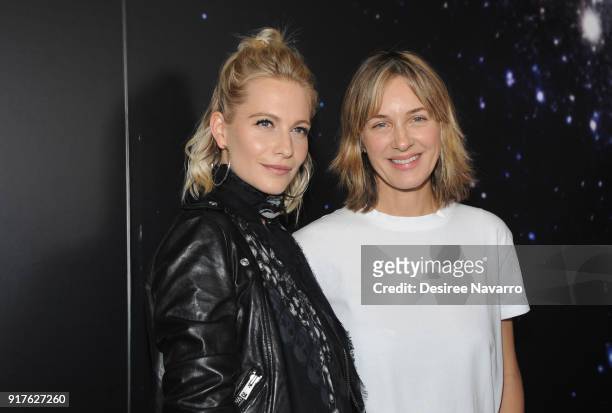 Fashion Designer for Zadig & Voltaire, Cecilia Bonstrom poses with Poppy Delevingne backstage at the Zadig & Voltaire fashion show during New York...