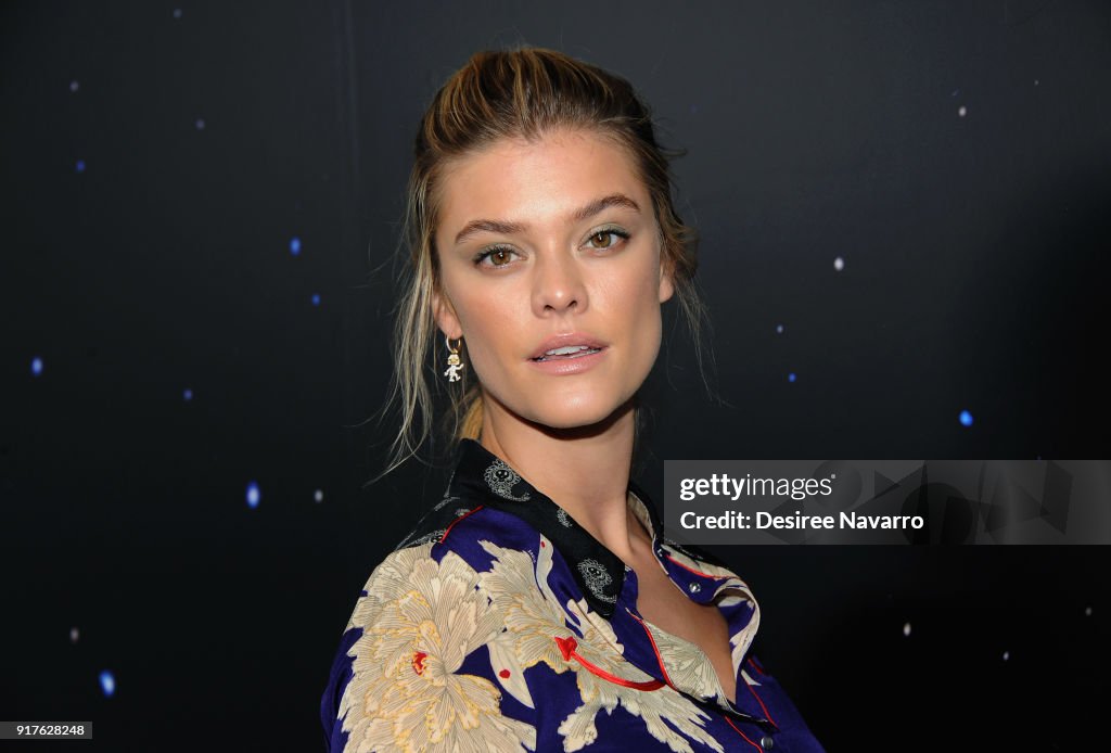 Nina Agdal poses backstage at the Zadig & Voltaire fashion show... News