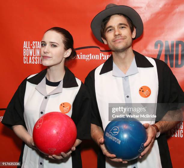Rachel Brosnahan and Jason Ralph attend the Second Stage Theatre 2018 Bowling Classic at Lucky Strike on February 12, 2018 in New York City.