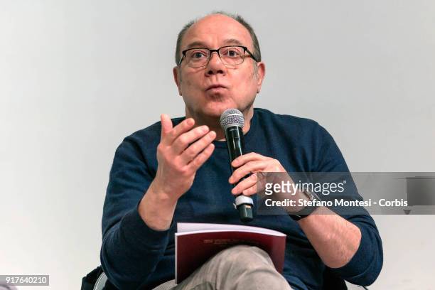 Carlo Verdone, Film director attends a press conference for the Piccolo Cinema America dispute with the municipality of Roma which they say is...