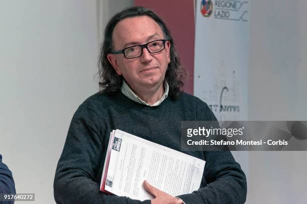 Maurizio Gabbiotti, President of the Regional Body of Rome Naturen, attends a press conference for the Piccolo Cinema America dispute with the...
