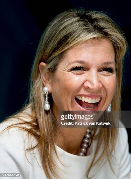 Queen Maxima of The Netherlands visits Go-Jek mobile transport services on February 13, 2018 in Jakarta, Indonesia. Queen Maxima visits Indonesia as...