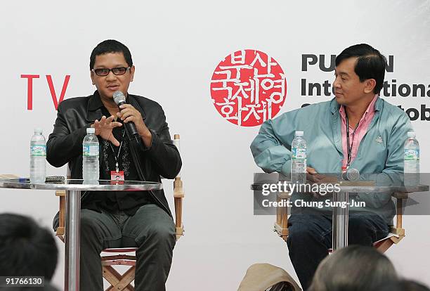 Director Raymond Red and Nick Deocampo attend the Meet the Guest 'Filipino Indie-Film Directors' during the 14th Pusan International Film Festival at...