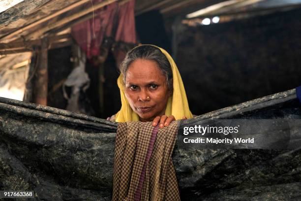 Portrait of Rohingya Muslims refugee woman at Balu khali camp teknaf.