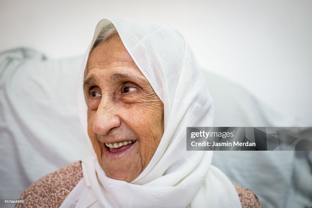 Mature woman with headscarf