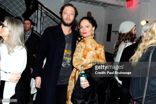 Ebon Moss-Bachrach and Yelena Yemchuk attend Roadside Attractions and Great Point Media with The Cinema Society host a screening of "The Party" at...