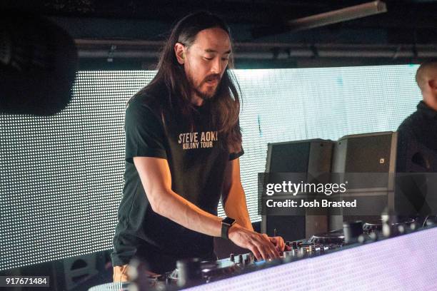 Steve Aoki performs during Zoolu Mardi Gras at Metropolitan Nightclub on February 13, 2018 in New Orleans, Louisiana.