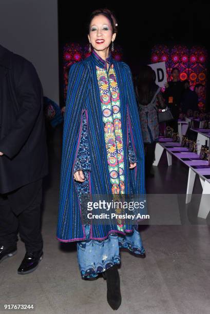 Pat Cleveland attends Anna Sui - Front Row - February 2018 - New York Fashion Week: at Spring Studios on February 12, 2018 in New York City.