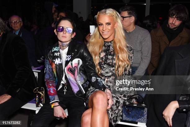 Nats Getty and Gigi Gorgeous attend Anna Sui - Front Row - February 2018 - New York Fashion Week: at Spring Studios on February 12, 2018 in New York...