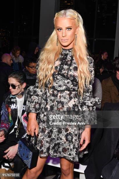 Gigi Gorgeous attends Anna Sui - Front Row - February 2018 - New York Fashion Week: at Spring Studios on February 12, 2018 in New York City.