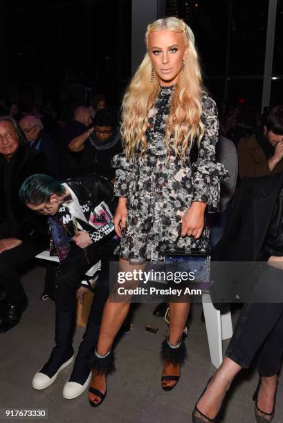 Gigi Gorgeous attends Anna Sui - Front Row - February 2018 - New York Fashion Week: at Spring Studios on February 12, 2018 in New York City.