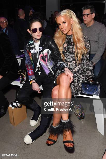 Nats Getty and Gigi Gorgeous attend Anna Sui - Front Row - February 2018 - New York Fashion Week: at Spring Studios on February 12, 2018 in New York...