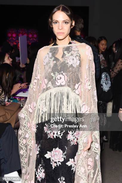 Influencers attends Anna Sui - Front Row - February 2018 - New York Fashion Week: at Spring Studios on February 12, 2018 in New York City.