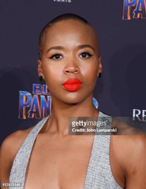 Marija Abney attends Marvel Studios Presents: Black Panther Welcome To Wakanda during February 2018 New York Fashion Week: The Shows at Industria...