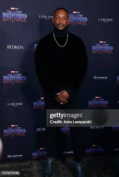 LoQuan Smith attends Marvel Studios Presents: Black Panther Welcome To Wakanda during February 2018 New York Fashion Week: The Shows at Industria...