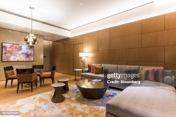 Suite living room is seen at the MGM Cotai casino resort, developed by MGM China Holdings Ltd., in Macau, China, on Tuesday, Feb. 13, 2018. MGM...
