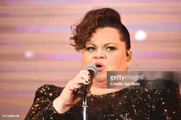 Keala Settle attends the premier event for 'The Greatest Showman' at Kabukicho Cinecity Park on February 13, 2018 in Tokyo, Japan.