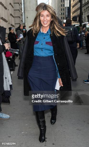 Nina Garcia is seen arriving to the Oscar de la Renta fashion show during New York Fashion Week at The Cunard Building on February 12, 2018 in New...