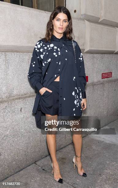 Model Isabeli Fontana is seen arriving to the Oscar de la Renta fashion show during New York Fashion Week at The Cunard Building on February 12, 2018...