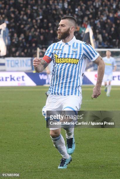 Mirco Antenucci of Spal in action during the serie A match between Spal and AC Milan at Stadio Paolo Mazza on February 10, 2018 in Ferrara, Italy.