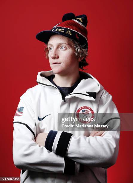 Gold medalist in Mens' Snowboard Slopestyle Redmond Gerard of the United States poses for a portrait on the Today Show Set on February 12, 2018 in...