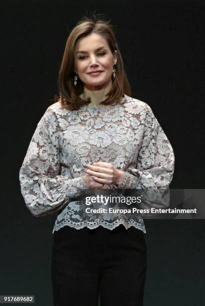 Queen Letizia of Spain delivers Innovation And Design Awards 2017 on February 12, 2018 in Mostoles, Spain.