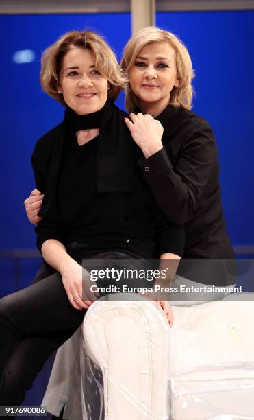 Actresses Amparo Larranaga and Maria Pujalte during the performance of 'El Reencuentro' at Teatro Maravillas on February 12, 2018 in Madrid, Spain.
