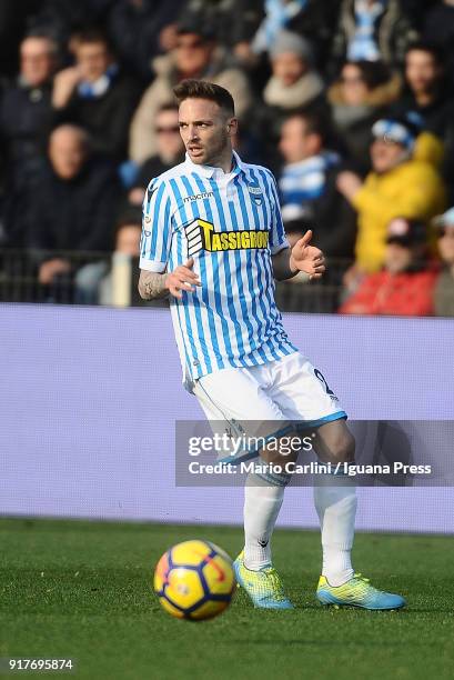 Manuel Lazzari of Spal in action during the serie A match between Spal and AC Milan at Stadio Paolo Mazza on February 10, 2018 in Ferrara, Italy.