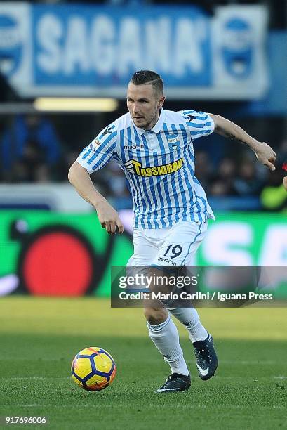 Jasmin Kurtic of Spal in action during the serie A match between Spal and AC Milan at Stadio Paolo Mazza on February 10, 2018 in Ferrara, Italy.