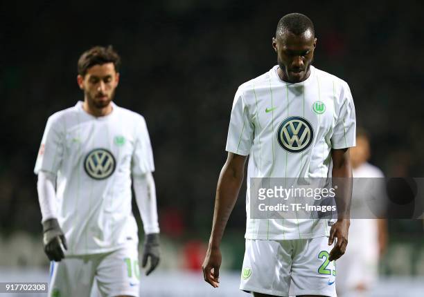 NYunus Malli of Wolfsburg "nand "nJosuha Guilavogui of Wolfsburg "n "nlooks dejected during the Bundesliga match between SV Werder Bremen and VfL...