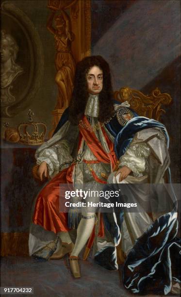 Portrait of Charles II of England , in the robes of the Order of the Garter. Private Collection.