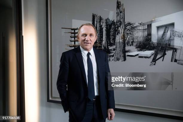 Francois-Henri Pinault, chief executive officer of Kering SA, poses for a photograph after a Bloomberg Television interview following the...