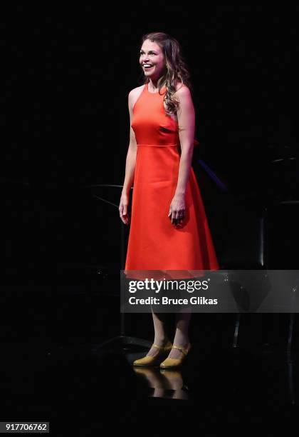 Sutton Foster performs in the "Thoroughly Modern Millie" 15th Anniversary Reunion Concert at The Minskoff Theater on February 12, 2018 in New York...