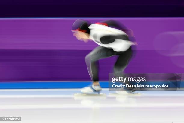 Shane Williamson of Japan competes during the Men's 1500m Speed Skating on day four of the PyeongChang 2018 Winter Olympic Games at Gangneung Oval on...