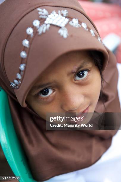 Young girl child attends the Oplan Balik Tahderiyyah before Tahderiyyah opens for the summer, at Madrasa Aziza Al-Islamia in Barangay Polonuling in...