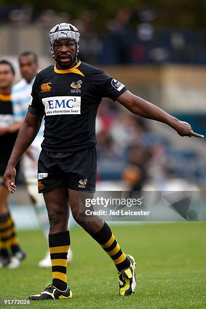 Wasps' Serge Betsen during the Amlin Challenge Cup match between London Wasps and Racing Metro 92 at the Causeway Stadium. On October 11, 2009 in...