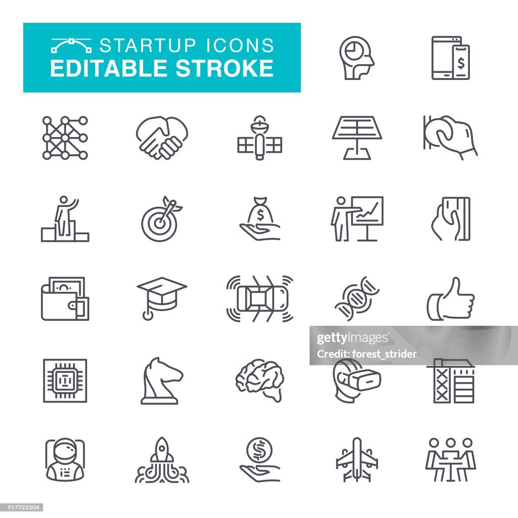 Startup Editable Stroke Icons