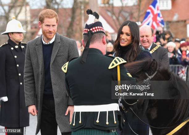 Prince Harry and Meghan Markle visit Edinburgh Castle during their first official joint visit to Scotland on February 13, 2018 in Edinburgh, Scotland.