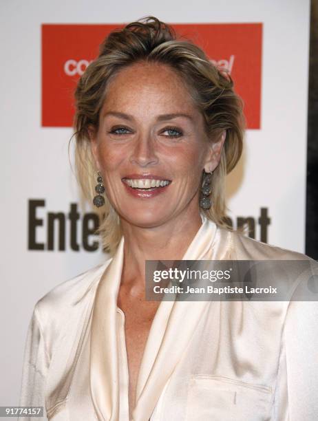 Sharon Stone arrives at the Entertainment Weekly and Women In Film's Pre-Emmy Party at the Restaurant at The Sunset Marquis Hotel on September 17,...