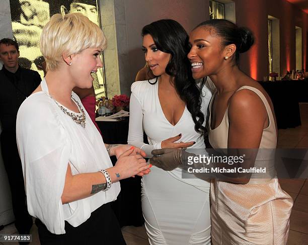 Singer Kelly Osbourne, TV personality Kim Kardashian and actress Melody Thornton attend the Hollywood Life's 6th Annual Hollywood Style Awards...