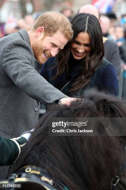 Prince Harry and Meghan Markle arrive to Edinburgh Castle on February 13, 2018 in Edinburgh, Scotland.