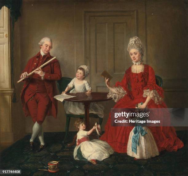 Portrait of Mr. And Mrs. James Blew And Their Three Children In An Elegant Interior. Private Collection.