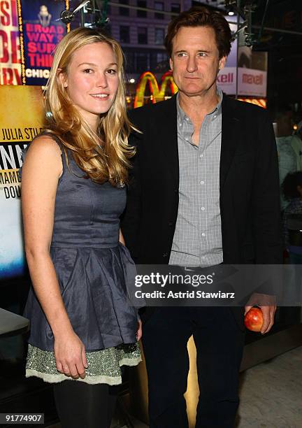 Julia Stiles and Bill Pullman attend the after party for the Broadway opening night of "Oleanna" at Blue Fin on October 11, 2009 in New York City.