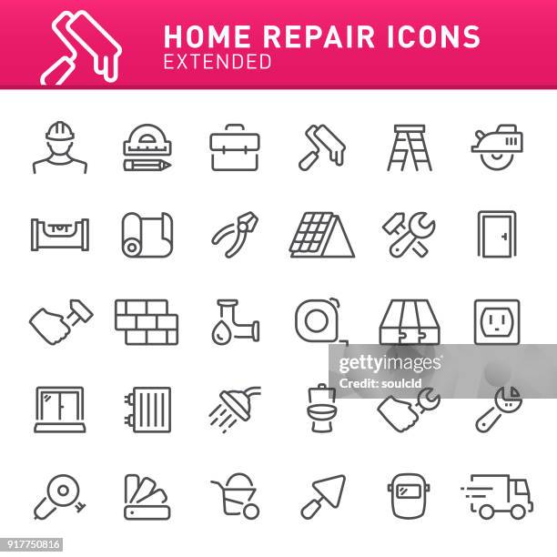 ilustrações, clipart, desenhos animados e ícones de reparar ícones em casa - soldador