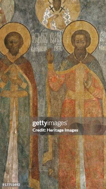 Grand Princes Ivan III Vasilyevich and Vasily II the Dark. Found in the Collection of Archangel Michael Cathedral in the Kremlin, Moscow.