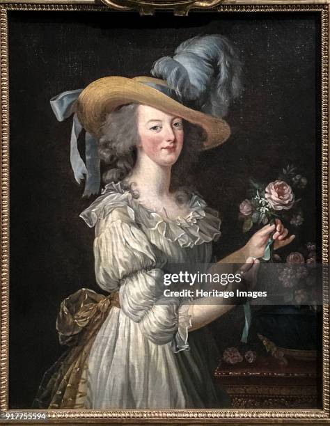 Marie Antoinette in a Muslin dress. Found in the Collection of Schloss Wolfsgarten.