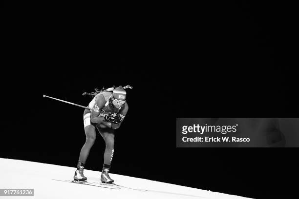 Winter Olympics: South Korea Timofey Lapshin in action during Men's 10km Sprint at Alpensia Biathlon Centre. PyeongChang-Gun, South Korea 2/11/2018...