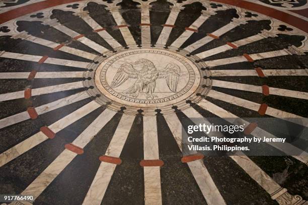 rose mullion of the imperial eagle, siena cathedral, italy - aquila heliaca stock pictures, royalty-free photos & images