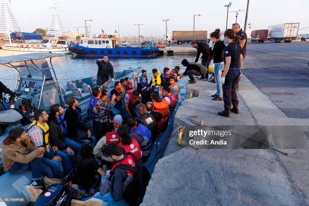 Arrival of migrants on the island of Kos.