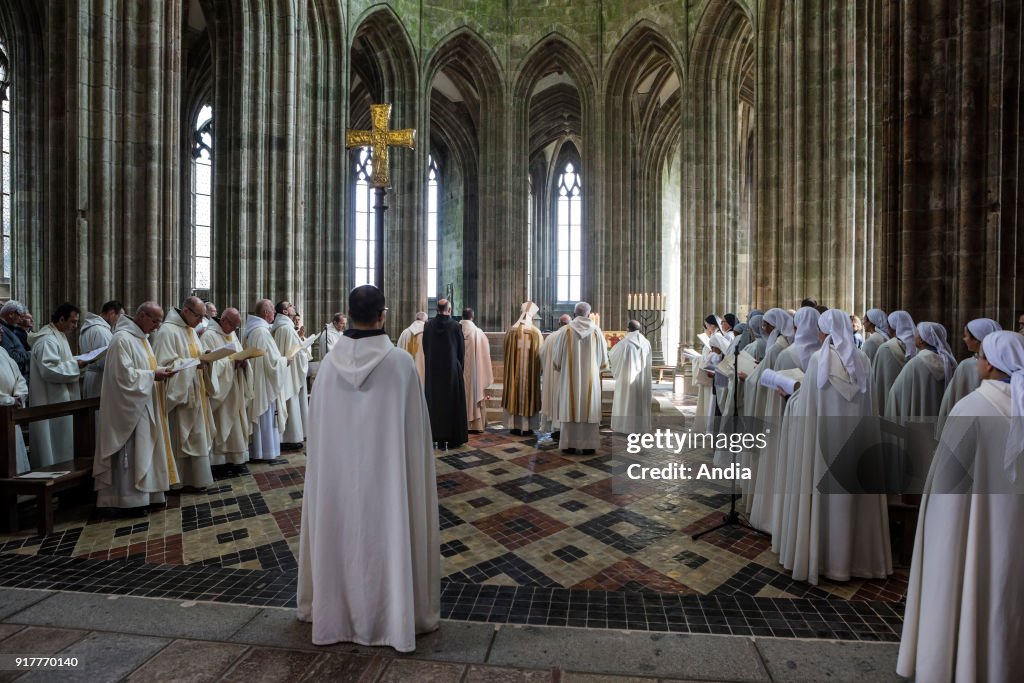 1050th anniversary of the monastic presence on Mont Saint-Michel.